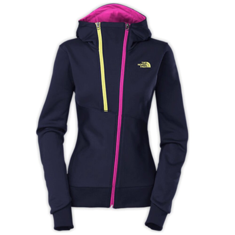 The North Face Hoodie in Navy Blue and Hot Pink Accent, Size M